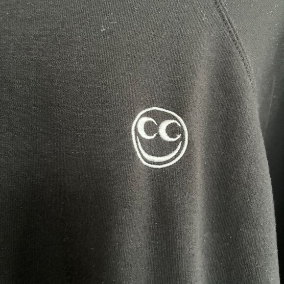 See See Moto Black Crewneck Sweatshirt with Checkerboard Back - Picture 3 of 3